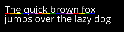 Drawing rich text with rainbow underscore