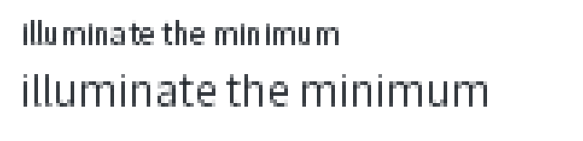 The same Source Sans Pro lines with full hinting: whole-pixel stems, and word spacing that varies visibly as advances round to whole pixels