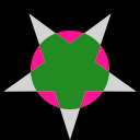 Polygon intersection of a star and circle