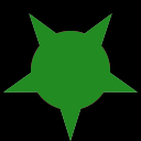 Polygon union of a star and circle