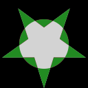 Polygon exclusive-or of a star and circle